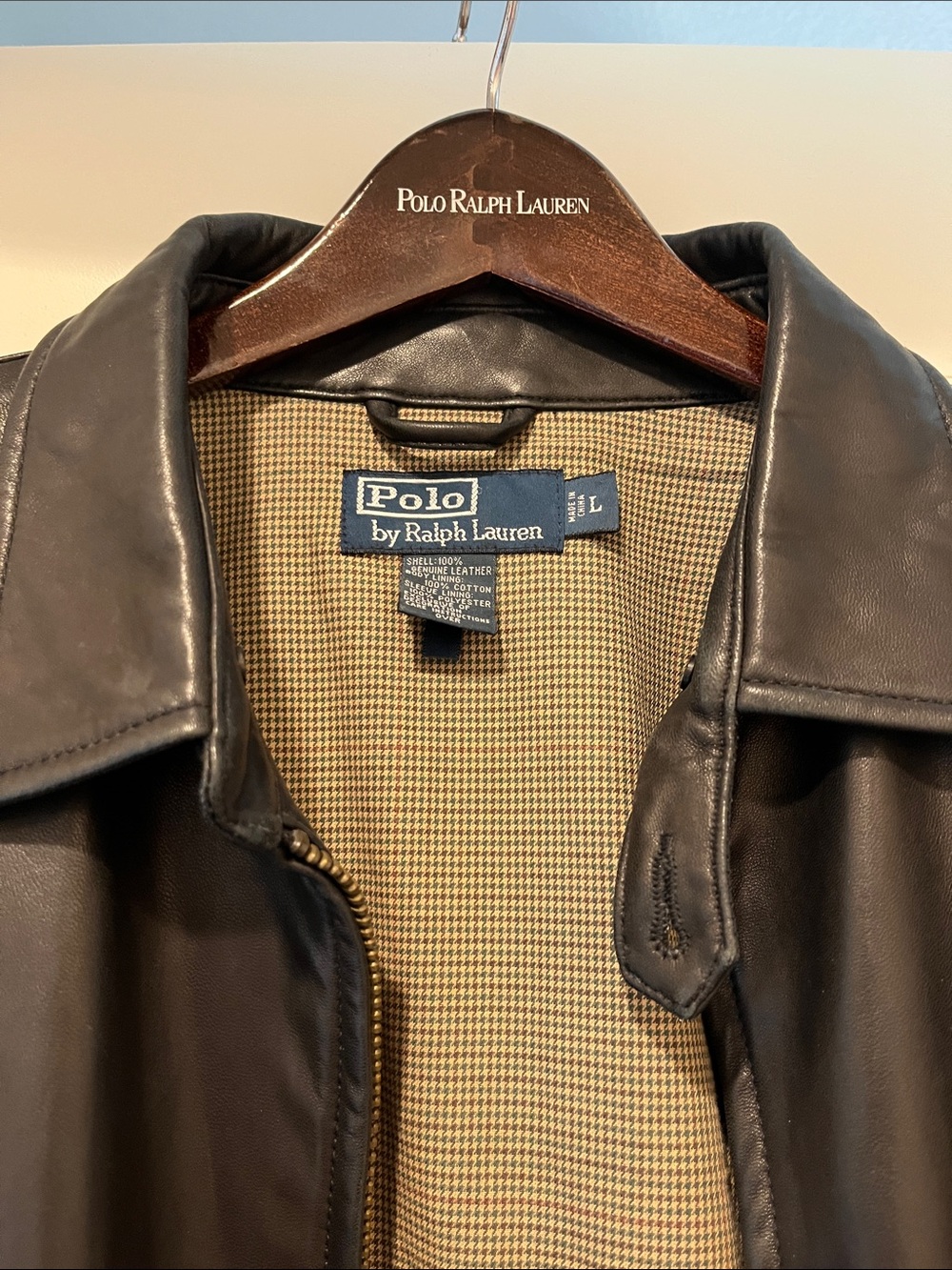 Polo by Ralph Lauren Black Leather Bomber Jacket